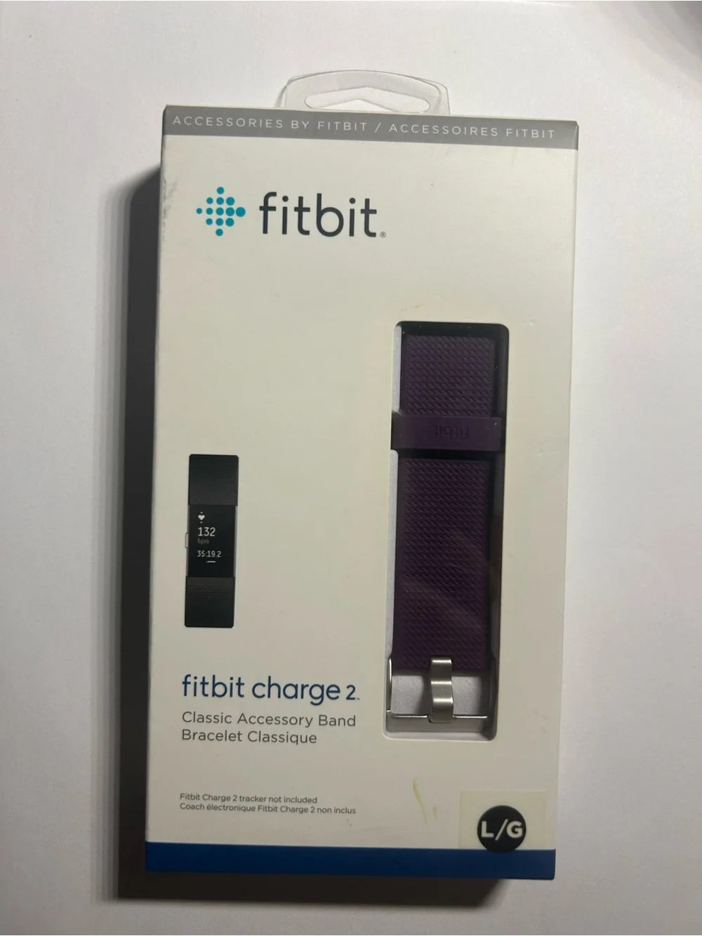 fitbit Classic Accessory Band for Charge 2 - Deep Purple , SZ - Large